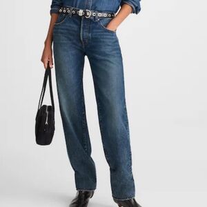 NWT Madewell The Dean Easy Straight Button Fly Jeans Size 32 Retail $148.00